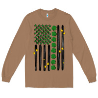Toasted Coconut shamrock usa flag Long Sleeve Tee - MaliasSmallBusiness