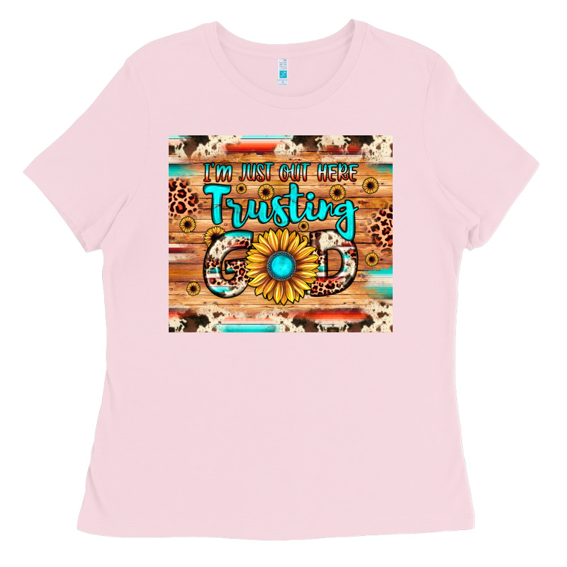 I'm Just Out Here Trusting God Ladies Tee by JahusDesignShop | Teevron