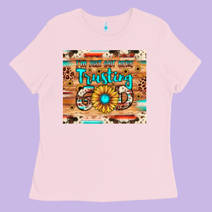I'm Just Out Here Trusting God Ladies Tee Designed By Jahusdesignshop