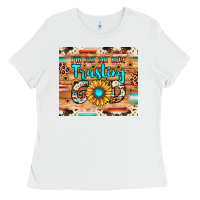 White i'm just out here trusting god Ladies Tee - JahusDesignShop