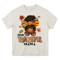 Cream one thankful mama afro messy bun Heavy Core Tee - texasbilliewilder