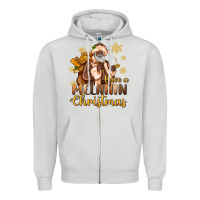 Dove Grey have a melanin christmas black santa Zipper Hoodie - MaliasSmallBusiness