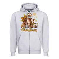 Heather Grey have a melanin christmas black santa Zipper Hoodie - MaliasSmallBusiness