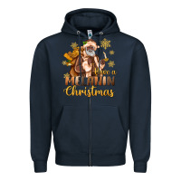 Navy have a melanin christmas black santa Zipper Hoodie - MaliasSmallBusiness