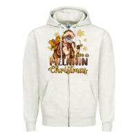 Oatmeal Heather have a melanin christmas black santa Zipper Hoodie - MaliasSmallBusiness