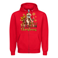 Red have a melanin christmas black santa Zipper Hoodie - MaliasSmallBusiness