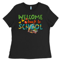 Black welcome back to school Ladies Tee - texasbilliewilder