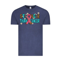 Vintage Denim stronger than cancer with cancer ribbon Vintage Tee - AdoDesignShop