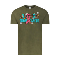 Vintage Olive stronger than cancer with cancer ribbon Vintage Tee - AdoDesignShop