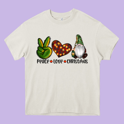 Peace Love Gnomes Christmas Heavy Core Tee Designed By Ranaportraitstore