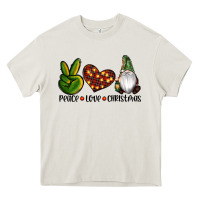 Cream peace love gnomes christmas Heavy Core Tee - RanaPortraitStore