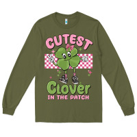 Army Green cutest clover in the patch Long Sleeve Tee - MaliasSmallBusiness