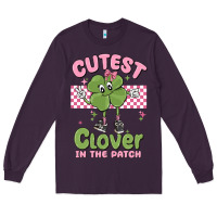 Plum cutest clover in the patch Long Sleeve Tee - MaliasSmallBusiness