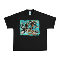Black turquoise cowhide leopard background Urban Heavy Tee - AdoDesignShop