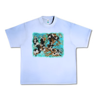 Grape Ice turquoise cowhide leopard background Urban Heavy Tee - AdoDesignShop