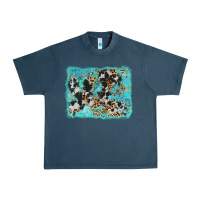 Midnight Navy turquoise cowhide leopard background Urban Heavy Tee - AdoDesignShop