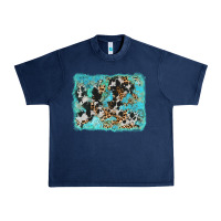 Navy turquoise cowhide leopard background Urban Heavy Tee - AdoDesignShop
