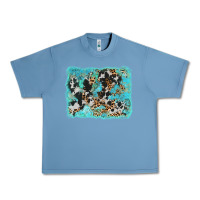 Pebble Blue turquoise cowhide leopard background Urban Heavy Tee - AdoDesignShop