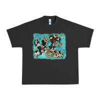 Pigment Black turquoise cowhide leopard background Urban Heavy Tee - AdoDesignShop