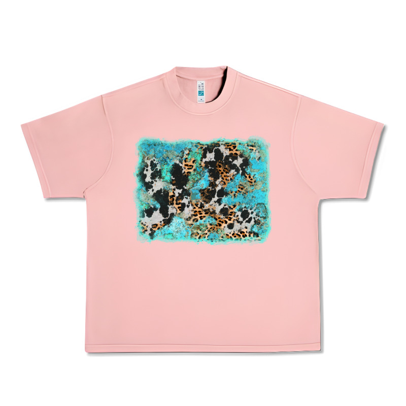 Turquoise Cowhide Leopard Background Urban Heavy Tee by AdoDesignShop | Teevron