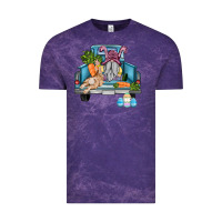 Cloud Purple easter truck with gnome and rabbit Vintage Tee - AdoDesignShop