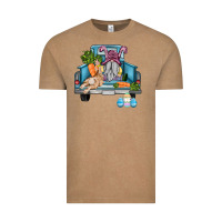 Vintage Coffee easter truck with gnome and rabbit Vintage Tee - AdoDesignShop