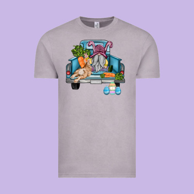 Easter Truck With Gnome And Rabbit Vintage Tee Designed By Adodesignshop