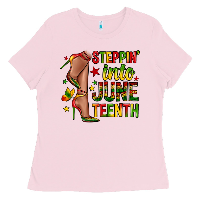 Steppin Into Juneteenth Ladies Tee by Zillion Design Studio | Teevron