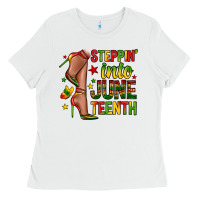 White steppin into juneteenth Ladies Tee - Zillion Design Studio