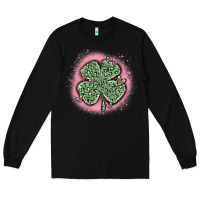 Black leopard shamrocks with hearts Long Sleeve Tee - MaliasSmallBusiness