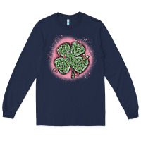 Navy leopard shamrocks with hearts Long Sleeve Tee - MaliasSmallBusiness