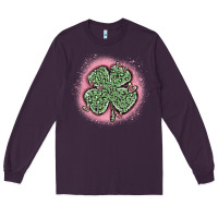 Plum leopard shamrocks with hearts Long Sleeve Tee - MaliasSmallBusiness