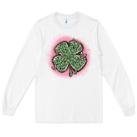 White leopard shamrocks with hearts Long Sleeve Tee - MaliasSmallBusiness