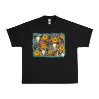 Black cow skull sunflower background Urban Heavy Tee - AdoDesignShop