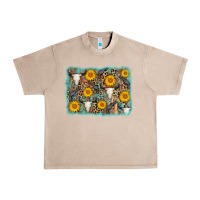French Oak cow skull sunflower background Urban Heavy Tee - AdoDesignShop