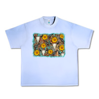 Grape Ice cow skull sunflower background Urban Heavy Tee - AdoDesignShop
