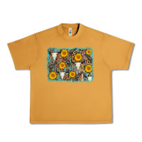 Peanut Butter cow skull sunflower background Urban Heavy Tee - AdoDesignShop