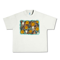 Pistachio cow skull sunflower background Urban Heavy Tee - AdoDesignShop