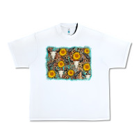 White cow skull sunflower background Urban Heavy Tee - AdoDesignShop