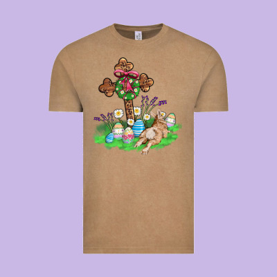 Religious Easter Bunny Cross Vintage Tee Designed By Adodesignshop