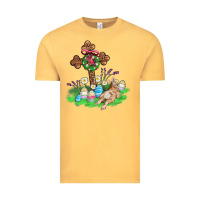 Vintage Mustard religious easter bunny cross Vintage Tee - AdoDesignShop