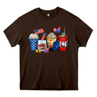 Chocolate Brown 4th of july coffee cups Heavy Core Tee - Zillion Design Studio