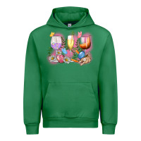 Emerald Easter wine glasses  Easter Day Urban Hoodie - CowGirlArtShop