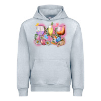 Heather Grey Easter wine glasses  Easter Day Urban Hoodie - CowGirlArtShop