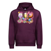 Mauve Wine Easter wine glasses  Easter Day Urban Hoodie - CowGirlArtShop