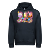 Navy Easter wine glasses  Easter Day Urban Hoodie - CowGirlArtShop
