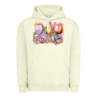 Pigment Pistachio Easter wine glasses  Easter Day Urban Hoodie - CowGirlArtShop