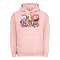 Pigment Salmon Easter wine glasses  Easter Day Urban Hoodie - CowGirlArtShop