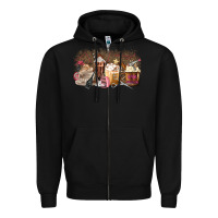 Black Hair Dresser Coffee Cups Zipper Hoodie - MaliasSmallBusiness