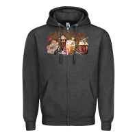 Charcoal Heather Hair Dresser Coffee Cups Zipper Hoodie - MaliasSmallBusiness